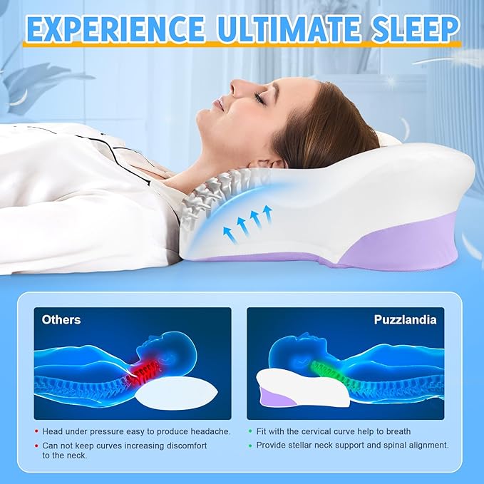 Cervical Neck Pillows with Memory Foam - Image 2