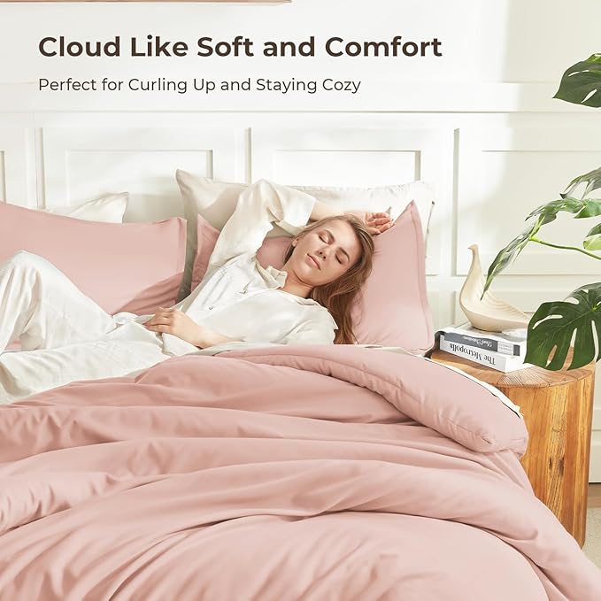 Litanika Twin XL Comforter Set Blush Pink, 2 Pieces Extra Long Dorm Bedding Sets - Image 2