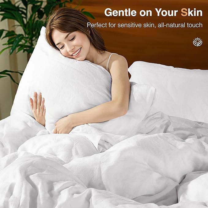 SONORO KATE 100% French Linen Duvet Cover Full Size, Soft Breathable - Image 6