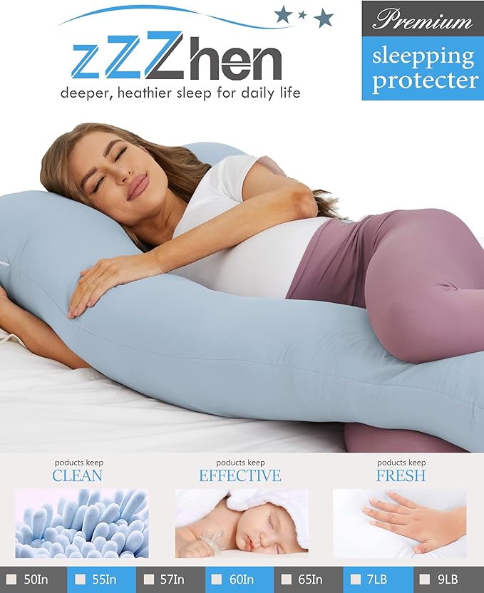 ZZZhen Pregnancy Pillow for Sleeping, U Shaped Maternity Pillow - Image 2