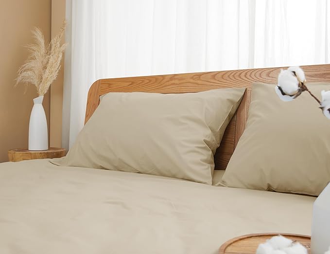 Pillow Cases, King Size Cotton Percale Weave Pillowcases, Pre-Shrunk Breathable - Image 7