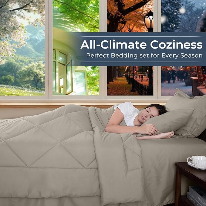 HEVUMYI Linen Queen Comforter Set - Image 3