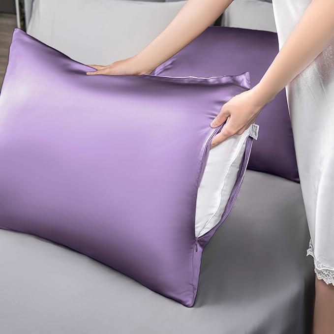 Mulberry Silk Pillowcase for Hair and Skin, Standard Size Cooling Silk Pillow - Image 6