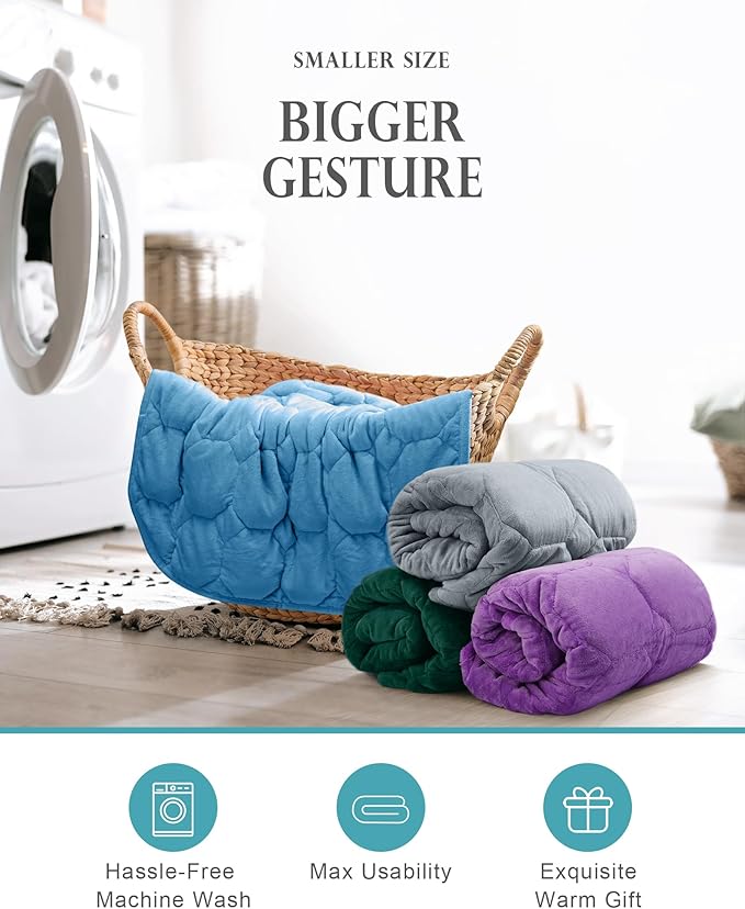 Cottonblue Weighted Lap Blanket Pad 5 lbs 36" x 48", Cozy Luxury Crystal Velvet - Image 8