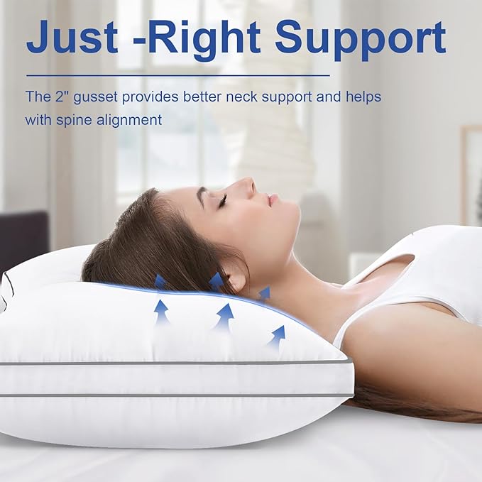 Premium Pillows King Size Set of 2, Fluffy and Supportive 7D Down Alternative - Image 2
