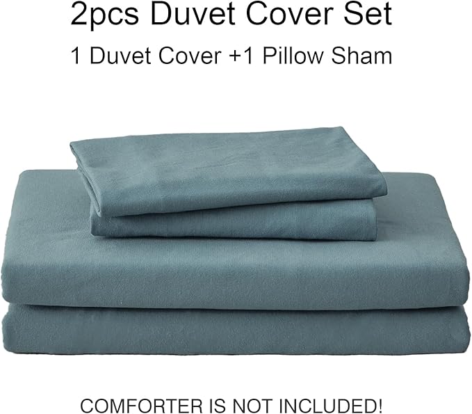 PURE ERA Jersey Knit Duvet Cover Set 100% T-Shirt Cotton Super Soft Comfy 2pc - Image 7