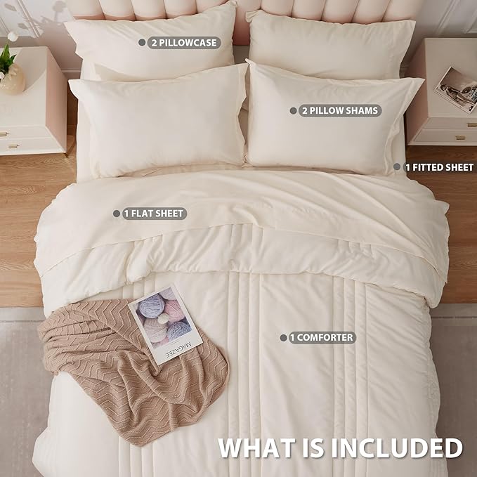 Full Comforter Set Beige - Image 3