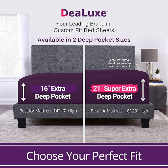 Queen Fitted Sheet Only Deep–Pocket – Extra Deep Pocket Queen Fitted Sheet – - Image 2
