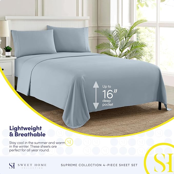 Twin XL Sheets - Breathable Luxury Sheets - 1800 Supreme Collection Extra Soft - Image 3
