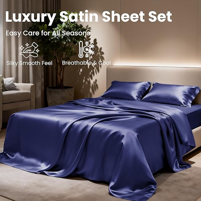 Love's cabin California King Satin Sheet Sets - Image 8