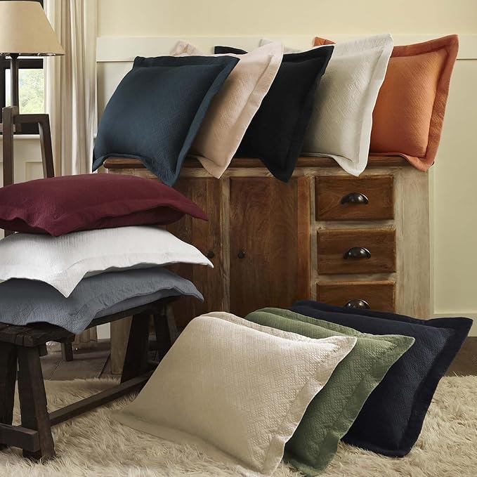 Superior 3 Piece Basketweave Cotton Bedspread Set, Home Bed Decor, Decorative Bed Spread, 2 Pillow Shams, Medium Weight Blanket, Matelasse Coverlet Bedding, Geometric Lattice Pattern, Queen, Grey