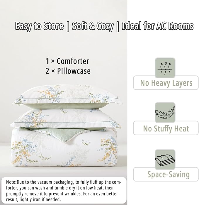 LEMIROE White Cotton Comforter King Size 3Pcs - Image 7