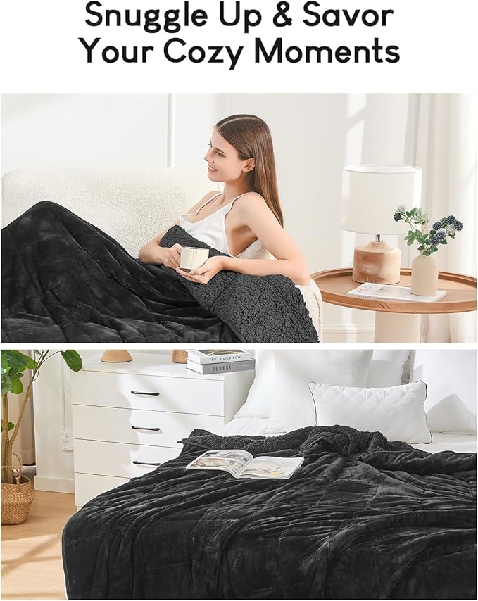 Cottonblue Sherpa Fleece Weighted Blanket 12lbs - Image 7