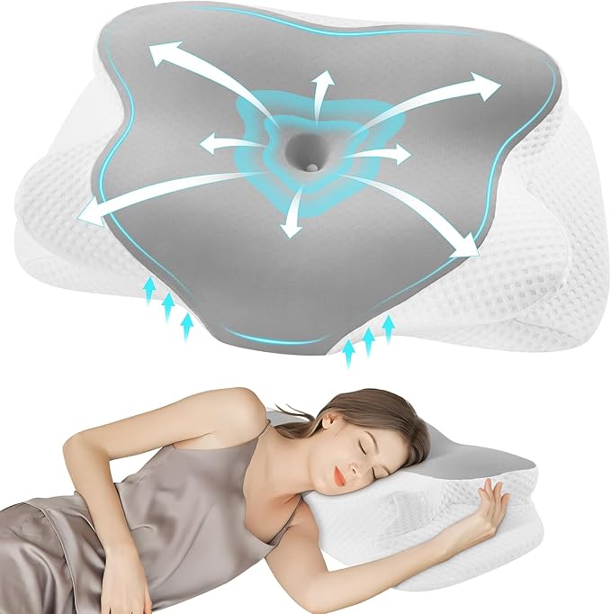 DONAMA Cervical Pillow for Sleeping, Contour Memory Foam Pillow for Neck and by DONAMA