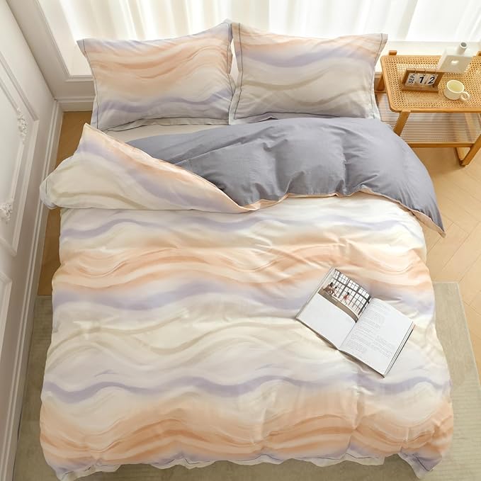 OAITE Duvet Cover Set King Size Floral Pattern Ultra Soft 100% Cotton Duvet - Image 4