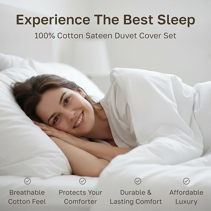 California Design Den 3 Piece King Size Duvet Cover Set, 400 Thread Count 100% - Image 3