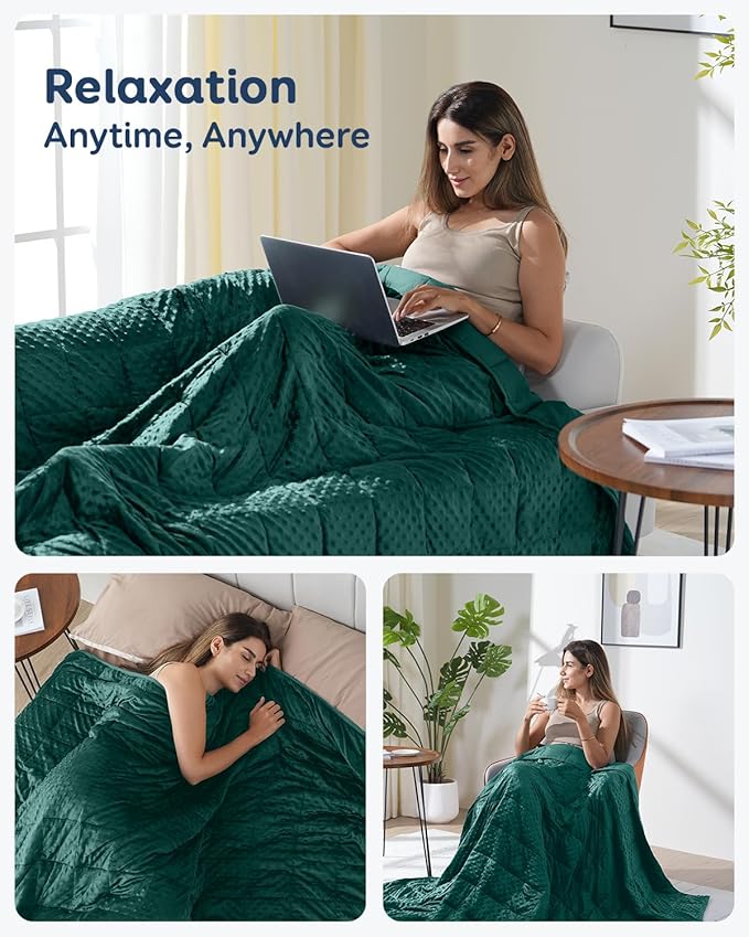 Kivik Cooling Weighted Blanket for Adults, 15 lbs Breathable Minky Dot Heavy - Image 6