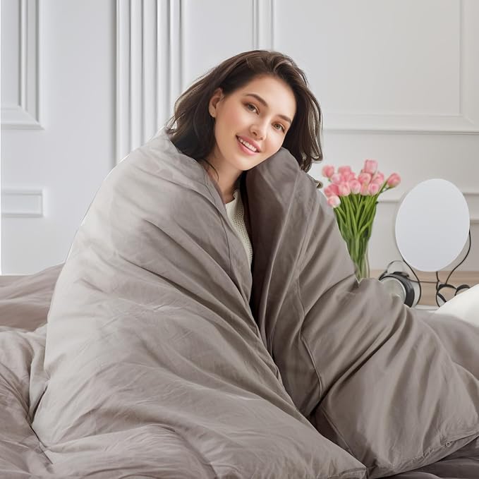 NEXHOME PRO Duvet Cover Set 100% Washed Cotton Super King 108"x98", Organic - Image 7