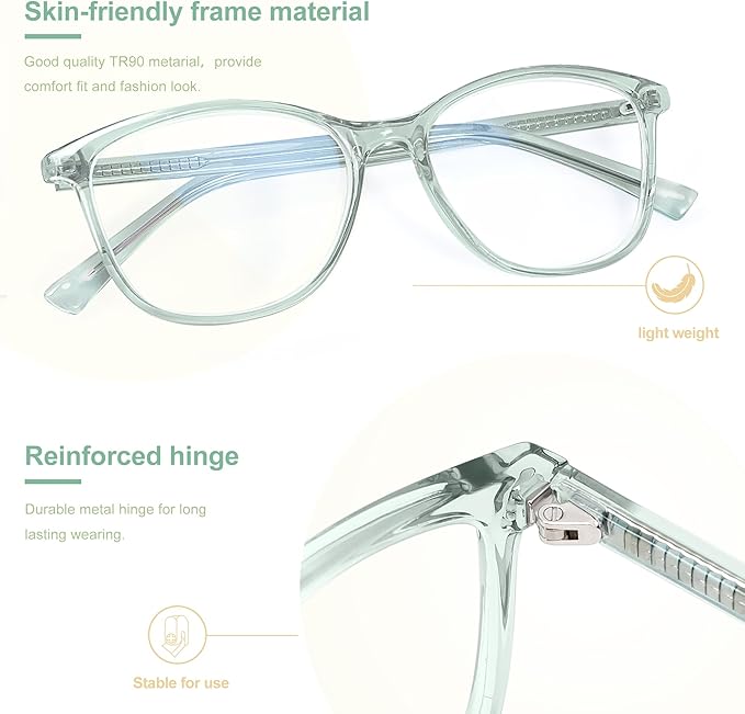 Madison Avenue TR90 Blue Light Blocking Glasses Anti Eyestrain UV Glare Blue - Image 3