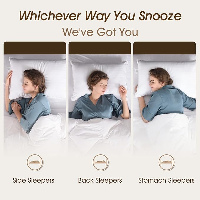 downluxe Down Alternative Pillows Queen Size Set of 2 - Image 3