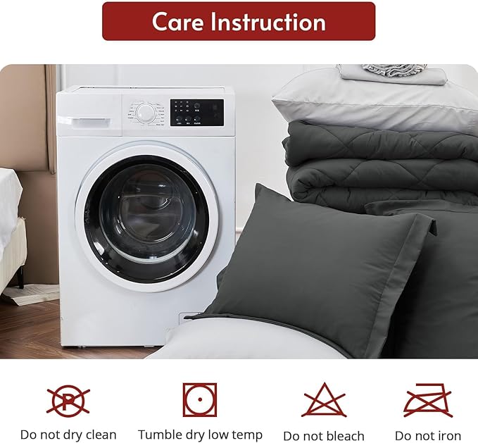 MUXHOMO 7 Pieces Full Comforter Set, Reversible Bed in a Bag Full Size - Image 9