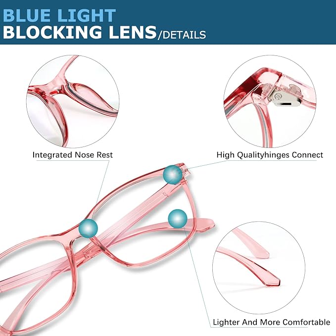 Oilway Blue-Light Blocking Glasses Computer Reading/Gaming/TV/Phones Glasses - Image 4