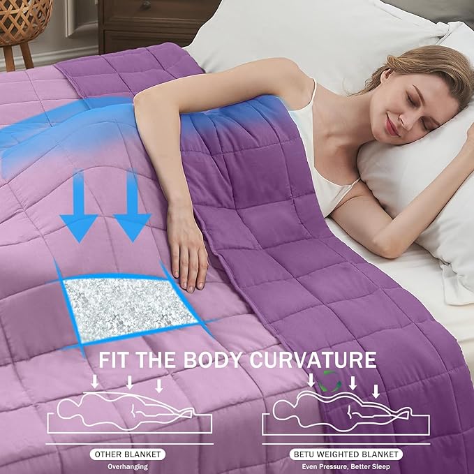 Purple Weighted Blanket for Adults 20lbs, King Size Cooling Heavy Throw Blanket - Image 2