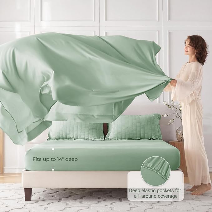 MUXHOMO 7 Pieces Full Comforter Set, Seersucker Bed in a Bag Full Size - Image 3