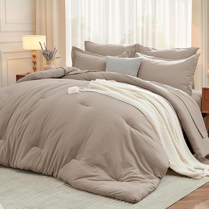 MUXHOMO 7 Pieces King Comforter Set, Soft Bed in a Bag King Size, All Season by MUXHOMO