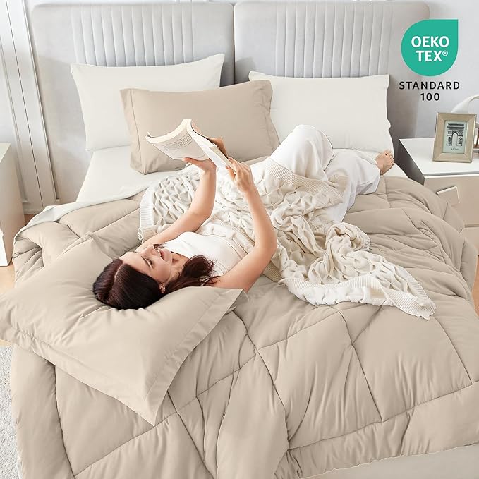 Sasttie King Size Comforter Set, 7 Pieces Reversible Bed in a Bag King - Image 5