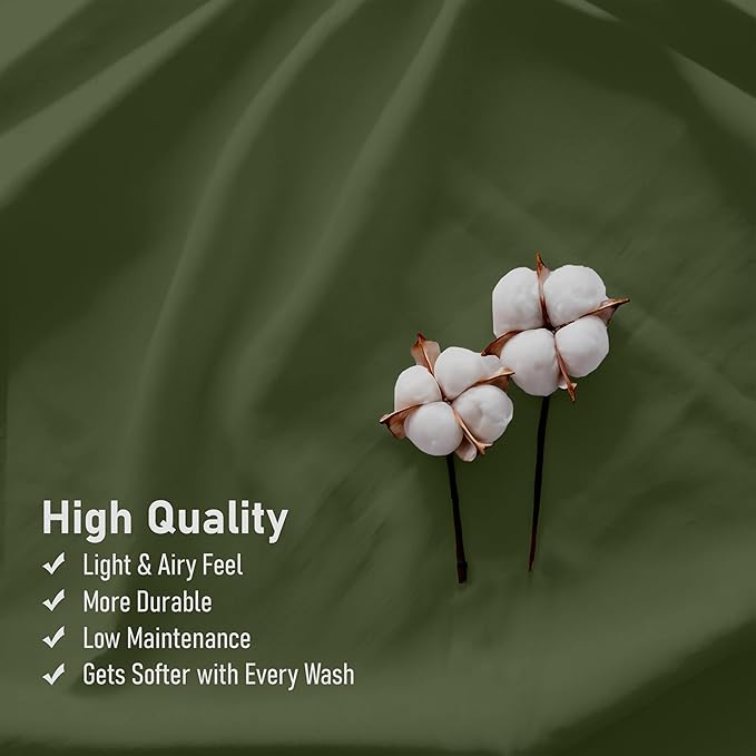 RUVANTI 100% Cotton Sheets – King Size Percale Bedding, Cooling & Breathable - Image 5