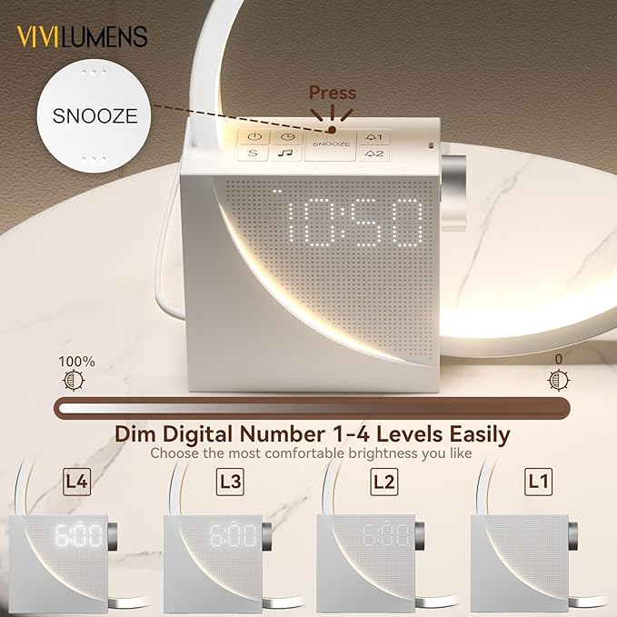 Vivilumens Sunrise Digital Alarm Clock, Sleep Aid Timer - Image 5