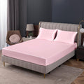 Homiest Blush Pink Satin Fitted Sheet Queen Size, Deep Pocket, Luxury & Ultra by Homiest