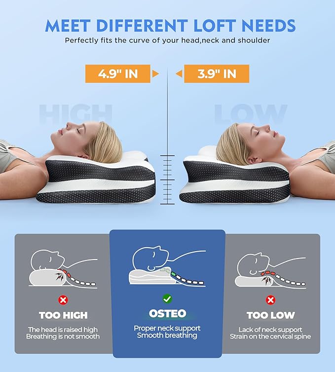 Osteo Sustained Cervical Health Neck Pillow, Contour Zoned Design Ergonomic - Image 4