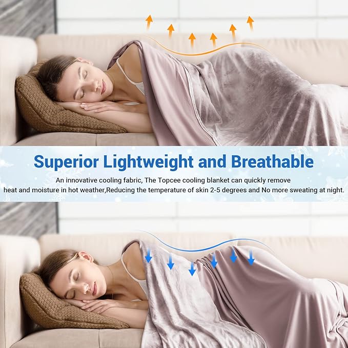 Topcee Cooling Blanket for Hot Sleepers and Night Sweats, 100% Oeko-Tex - Image 6