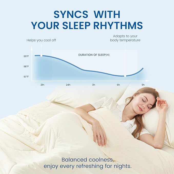 Cozy Bliss Cooling Comforter Queen Size, Reversible Lightweight Cooling Blankets - Image 2
