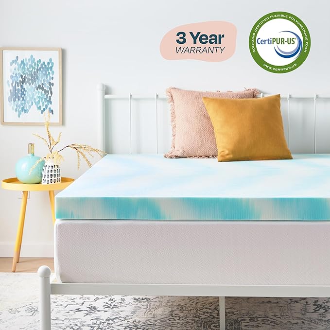 Linenspa 4 Inch Swirl Gel Memory Foam Mattress Topper, Twin Size – Cooling Gel - Image 6