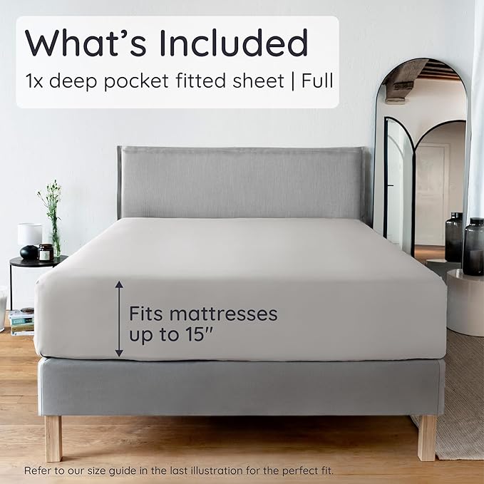 Bambaw 100% Viscose Derived from Bamboo Fitted Sheet Full Size, Cooling Fitted - Image 2