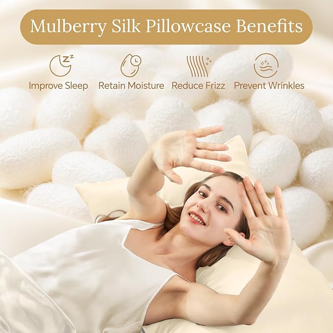 INFIIXSO Mulberry Silk Pillow Case King Size, Silk Pillowcase - Image 2