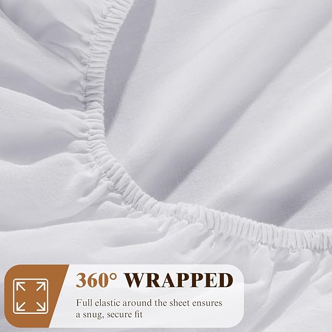 SONORO KATE 100% French Linen Fitted Sheet - Image 5