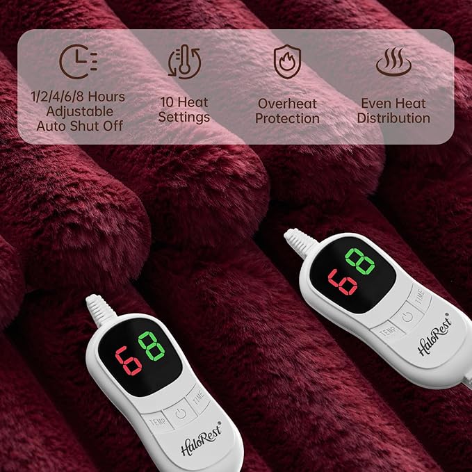 Heated Throw Blanket, Faux Fur Cozy Heating Blanket - Image 3