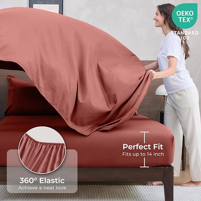 HEVUMYI Terracotta Cali-King Comforter Set - Image 5