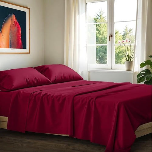 100% Egyptian Cotton Queen Size Sheets Set by AshtonSheets