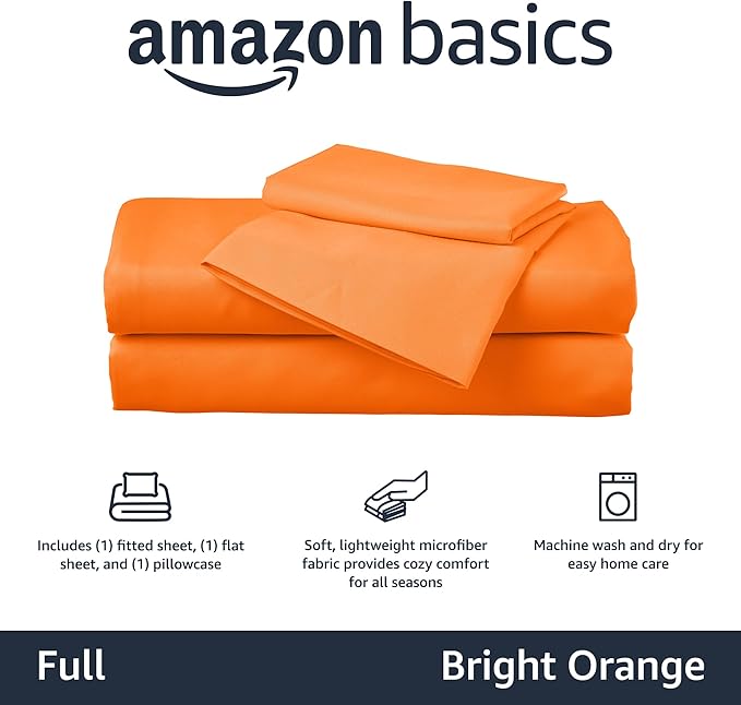 Amazon Basics Kid's Soft, Breathable, Easy-Wash Microfiber 4-Piece Sheet Set - Image 3