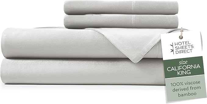 Hotel Sheets Direct 4 Piece Bed Sheet Set California King Size, 100% Viscose by HOTELSHEETSDIRECT