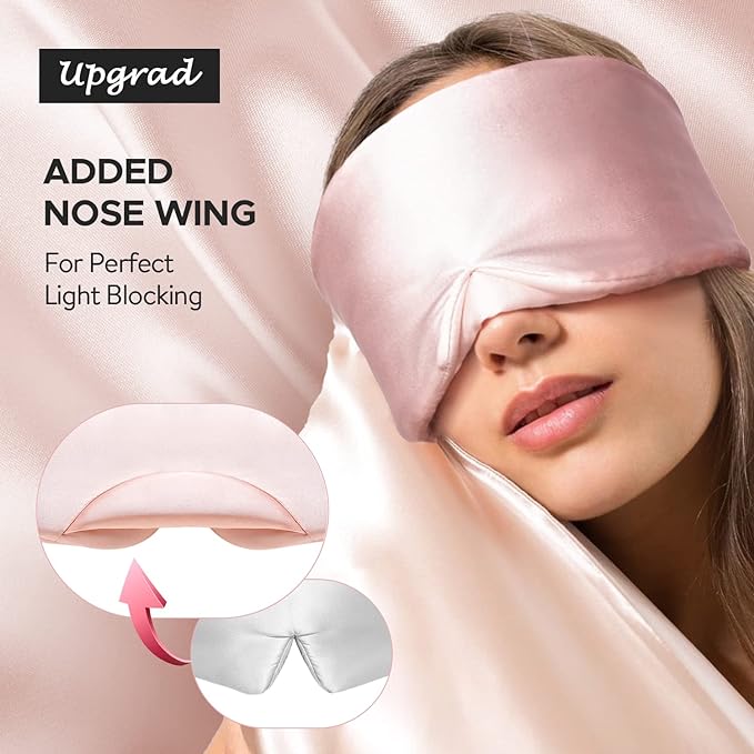 LitBear Silk Sleep Mask for Side Sleeper, Eye Mask Sleeping for Women Men 100% - Image 3