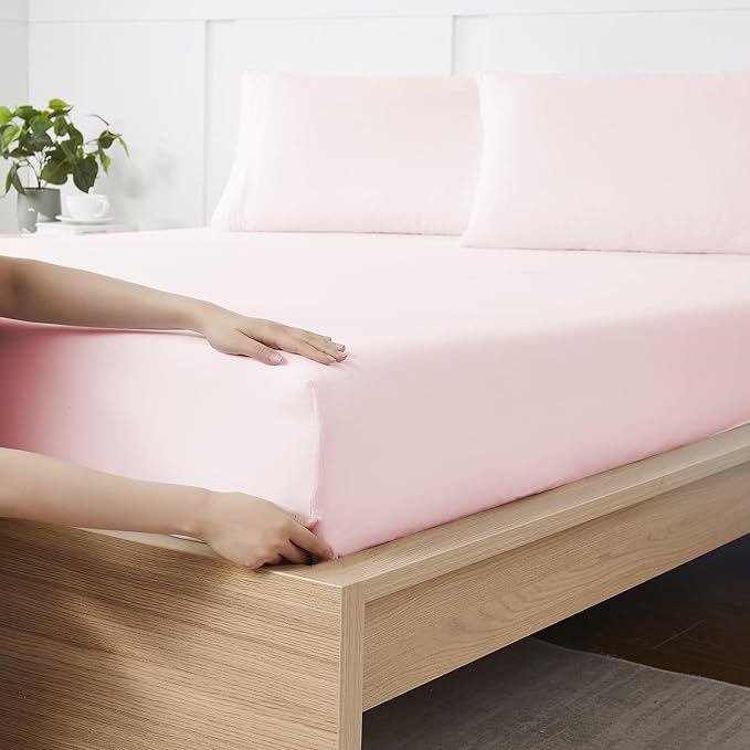 Twin Fitted Sheet Only with Full Elastic & Built in Corner Sheet Straps to by SweetHomeCollection