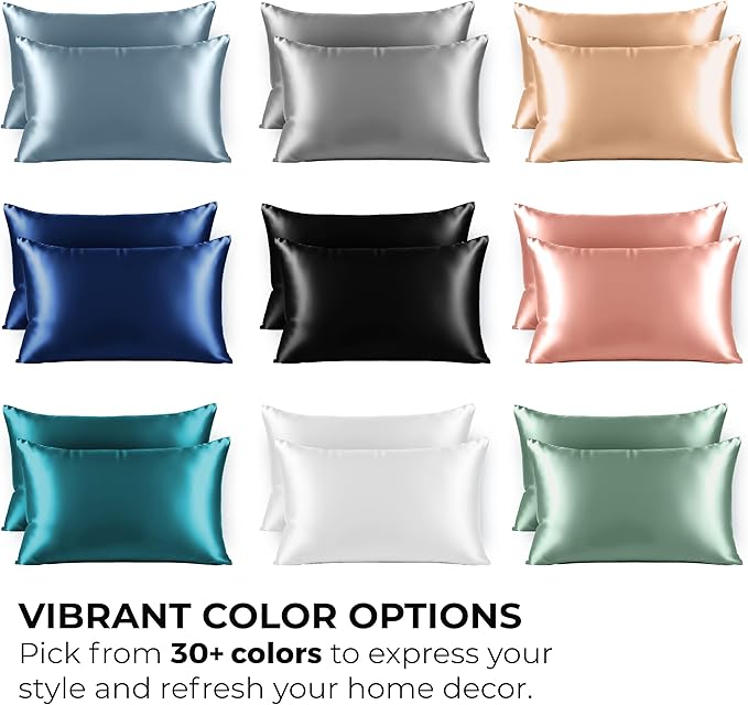 Pure Bedding Satin Pillowcase 2 Pack - Image 10