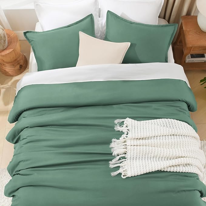 Litanika Comforters Full Size Haze Green, 3 Pieces Lightweight Solid Bedding - Image 8