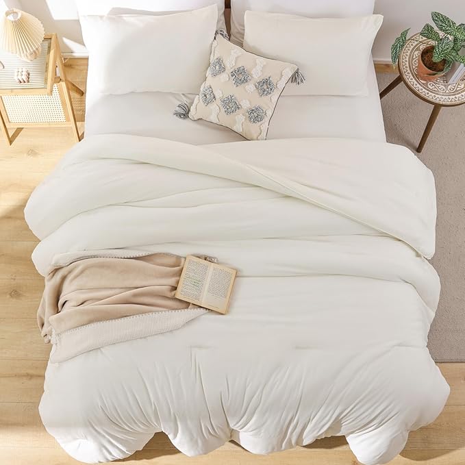 ROSGONIA Oversized Queen Comforter Ivory - Image 6